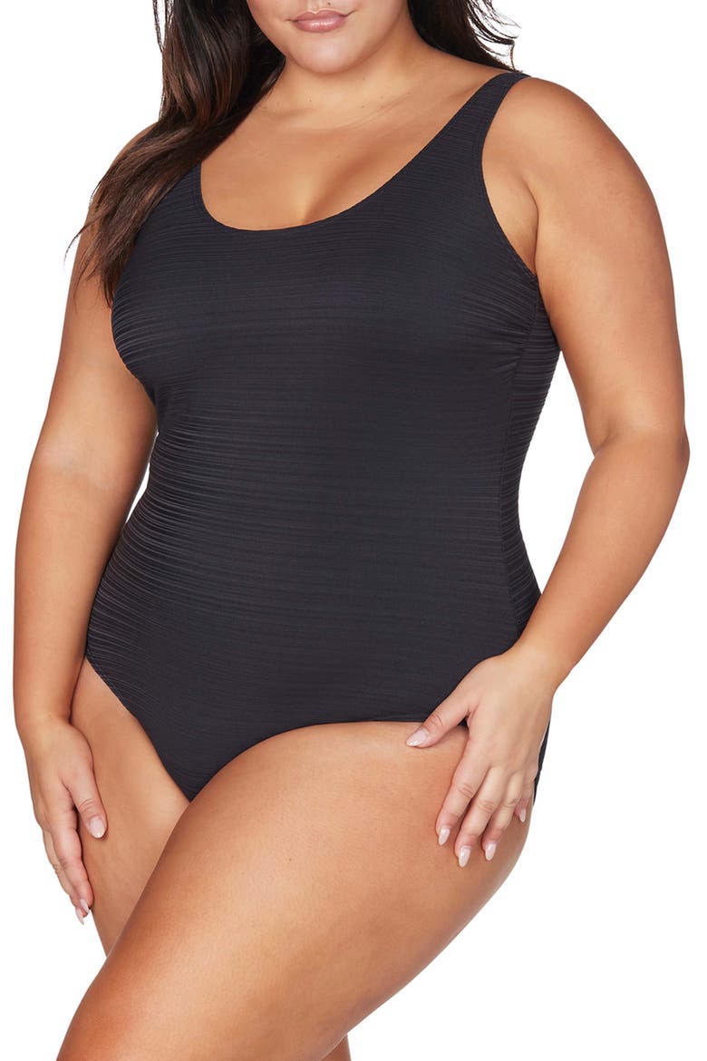 Aria Renior One-Piece Swimsuit, Alternate, color, BLACK