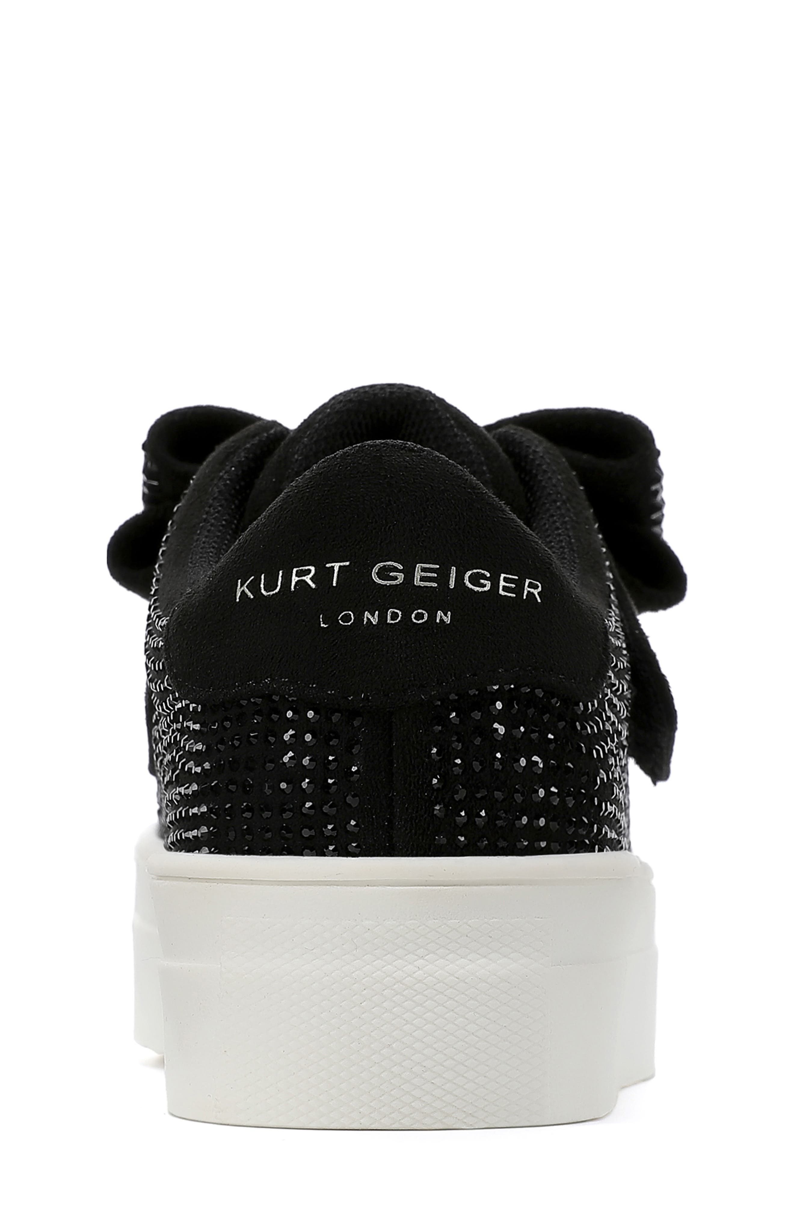 Kurt Geiger London Kids' Mini Laney Bow Platform Sneaker, Alternate, color, Black/White