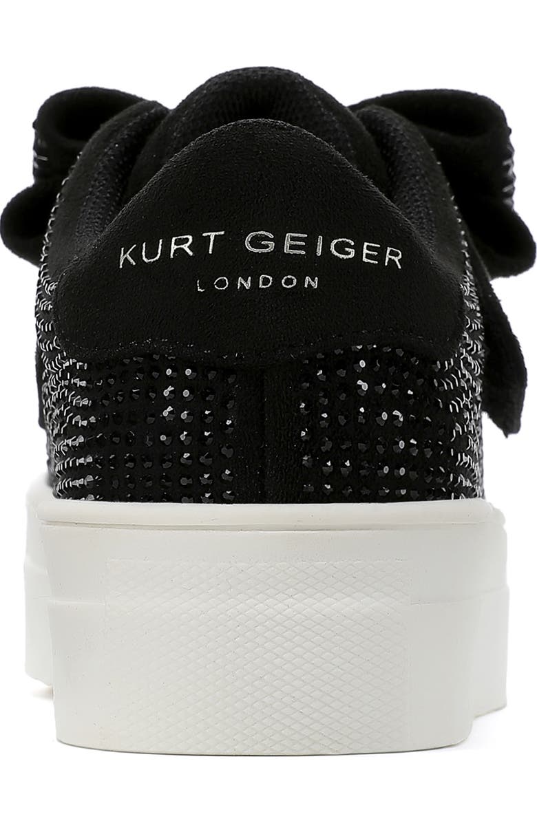 Kurt Geiger London Kids' Mini Laney Bow Sneaker, Alternate, color, Black/ White