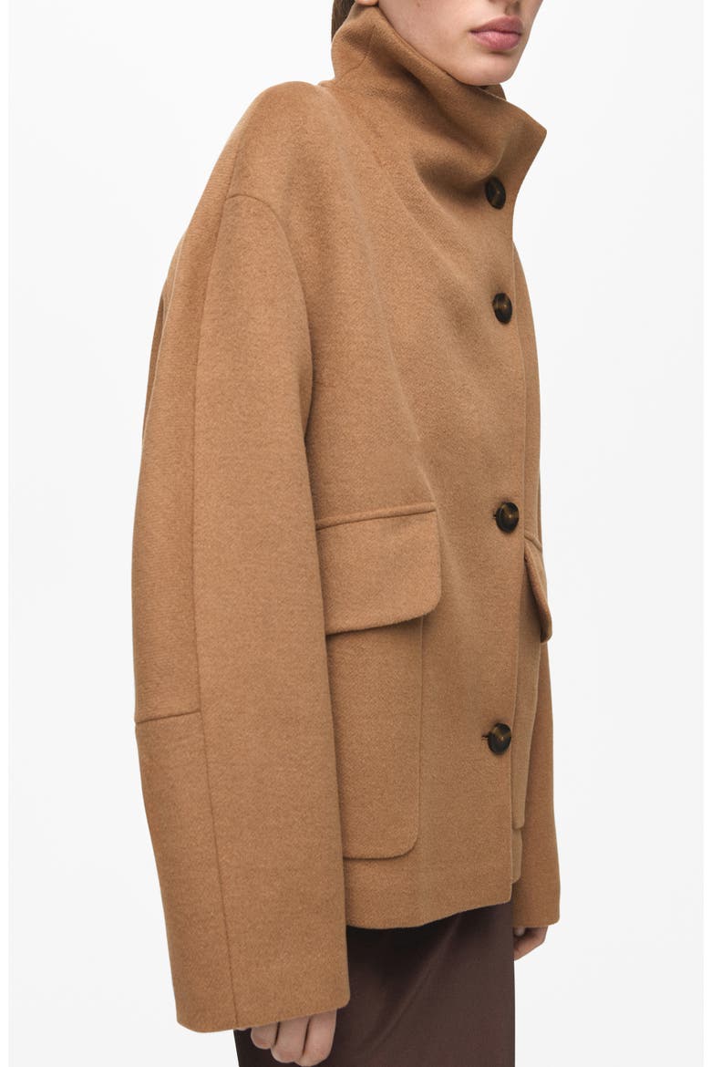 Basquiat Funnel Neck Coat, Main, color, MEDIUM BROWN