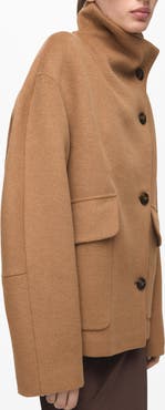 MANGO Basquiat Funnel Neck Coat