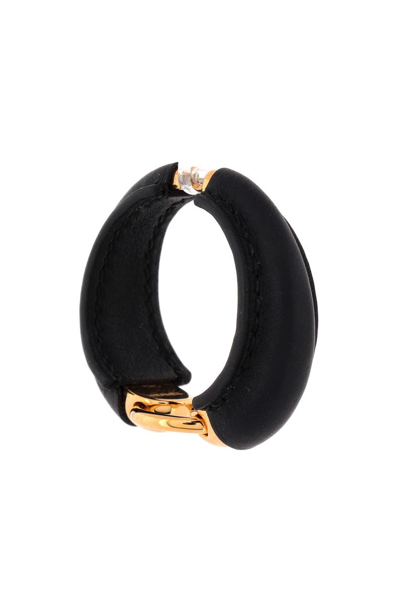 Epure Equestre Earrings Leather with Metal Large, Alternate, color, Black