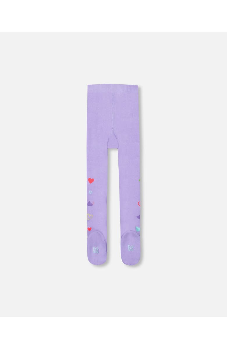 Deux par Deux Knit Tights with Hearts, Alternate, color, Lavender