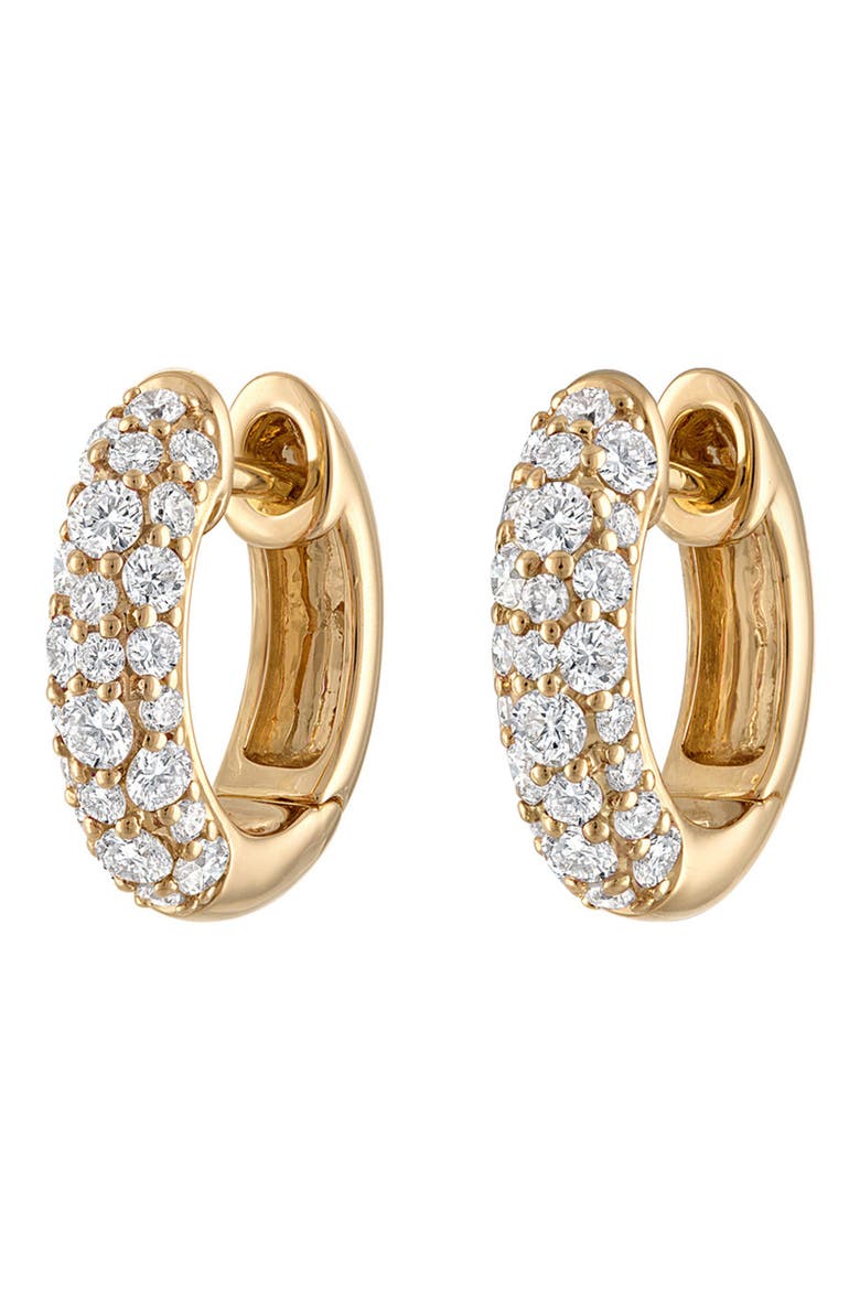 Glitter Diamond Huggie Hoop Earrings, Main, color, DIAMOND