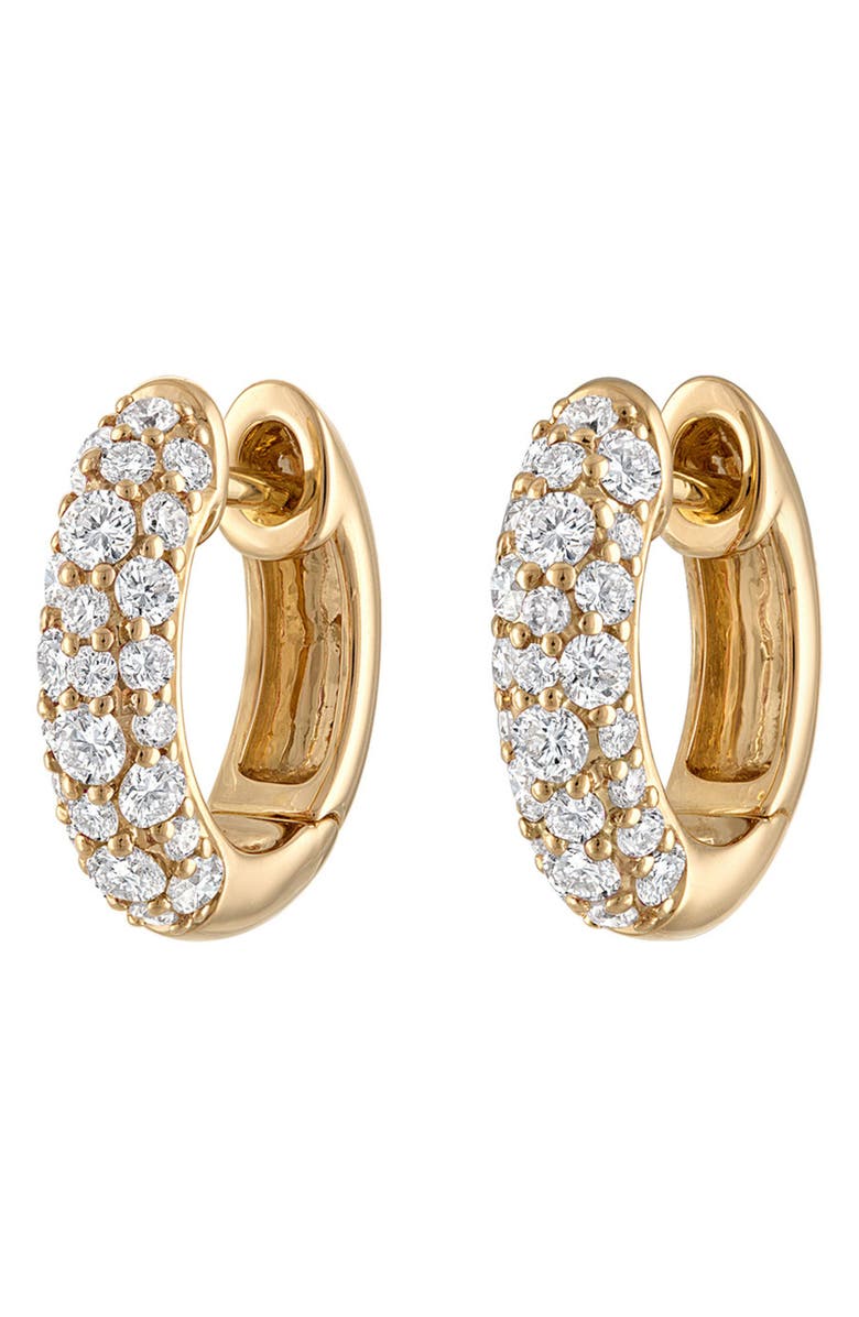 EDEN PRESLEY Glitter Diamond Huggie Hoop Earrings, Main, color, Yellow Gold - Diamond