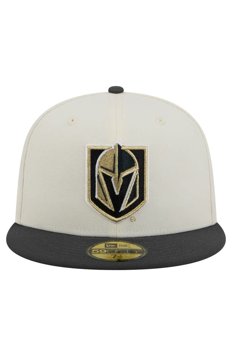 New Era Men's New Era White Vegas Golden Knights Chrome Two-Toned 59FIFTY Fitted Hat, Alternate, color, Cream