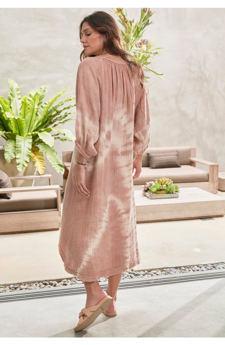ocean+main Tie Dye Gauze Dress with Pockets, Alternate, color, Bermuda Sand