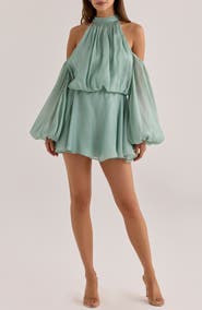 HOUSE OF CB Chantelle Jade Appliqué Organza Gown