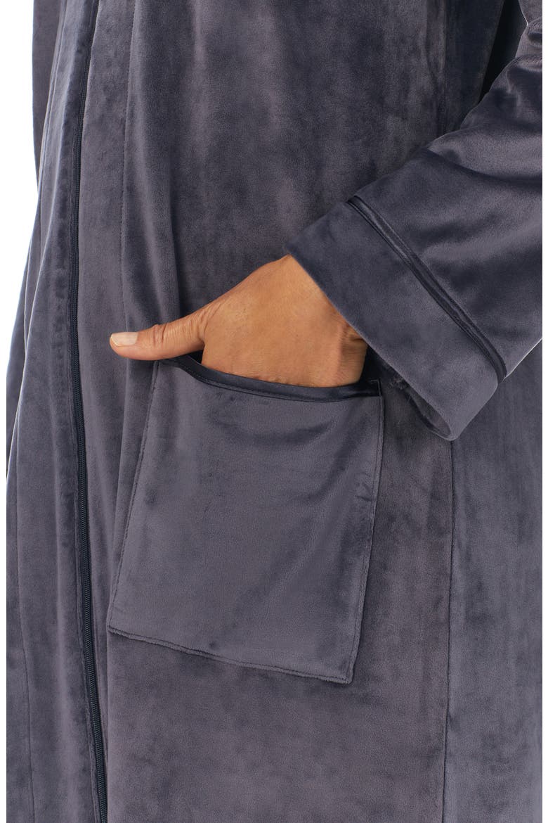 Zip-Up Longline Robe, Alternate, color, CHARCOAL