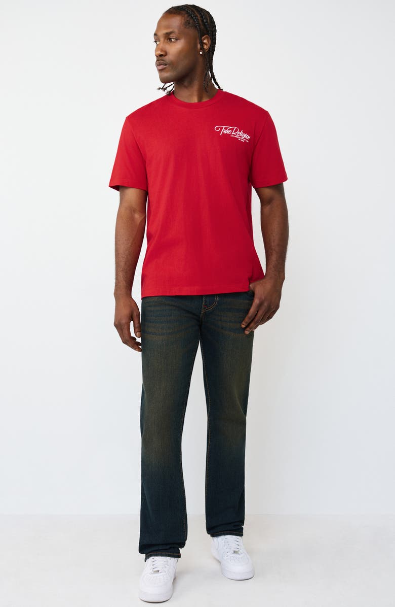 True Religion Ribbon Sketch Logo Graphic T-Shirt, Alternate, color, Trv Red