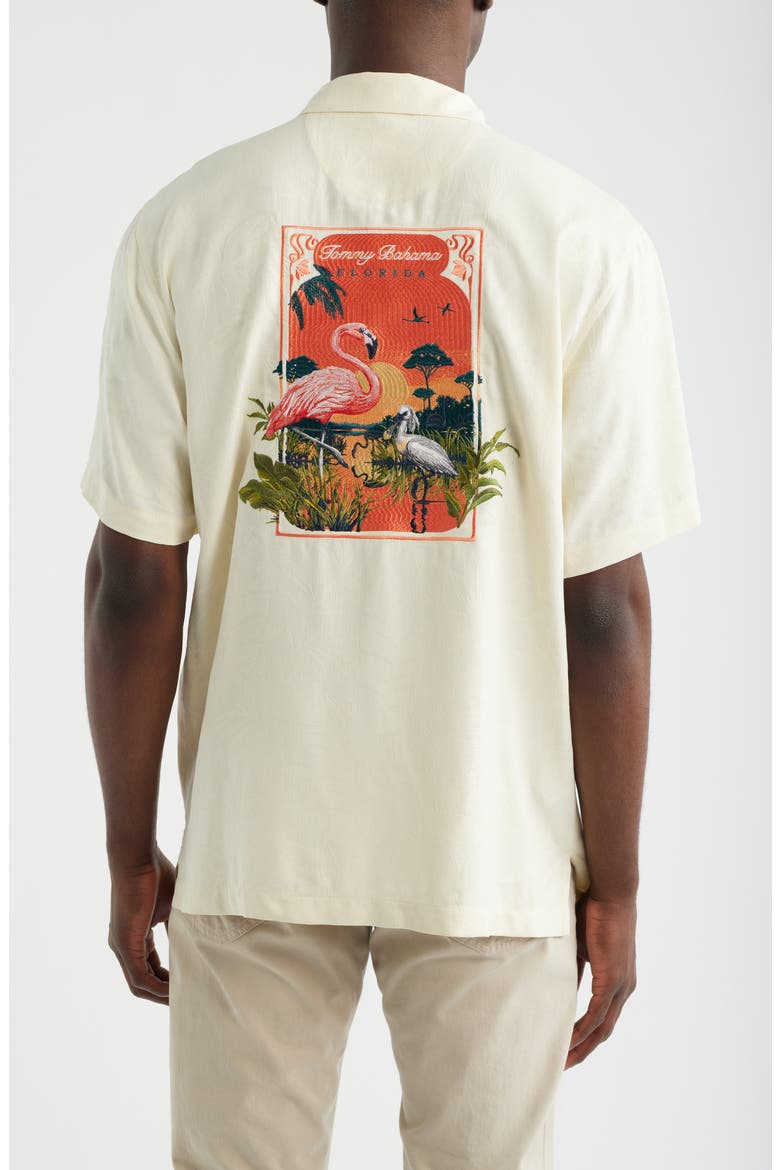 Blush Bayou Silk Camp Shirt, Alternate, color, CLOUD CREAM