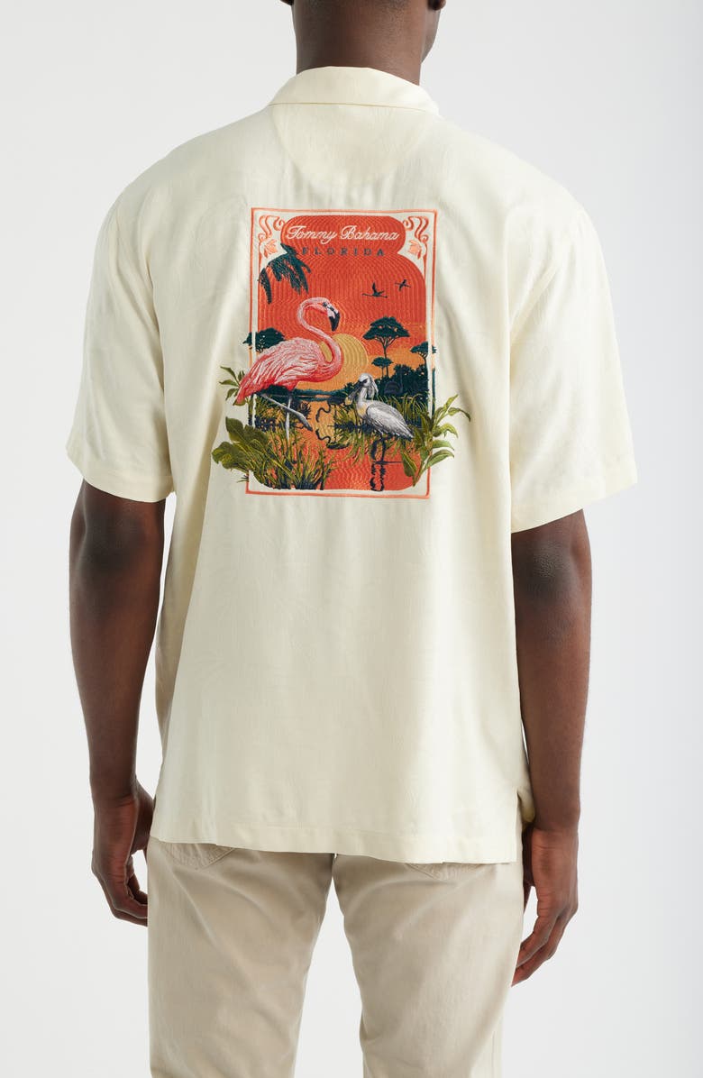 Tommy Bahama Blush Bayou Silk Camp Shirt, Alternate, color, Cloud Cream