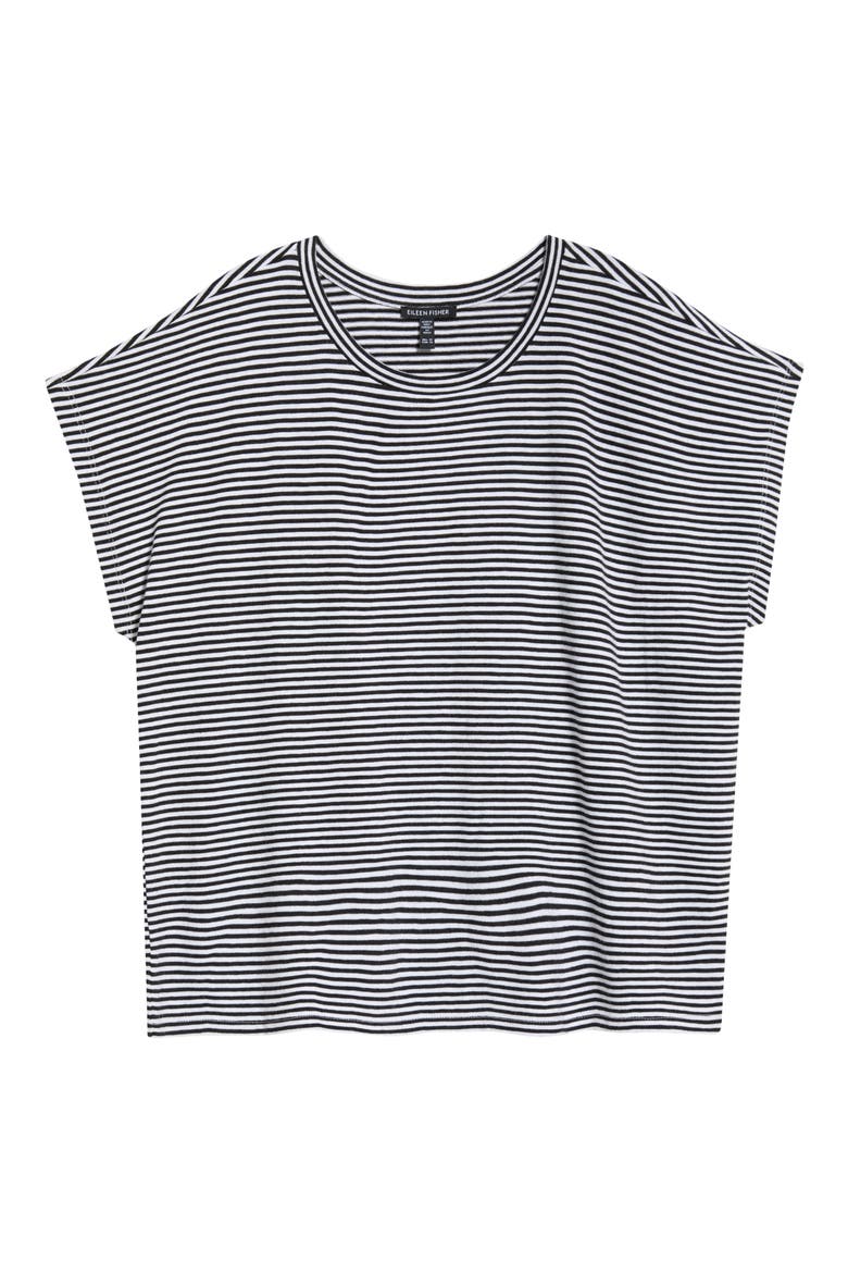 Striped Organic Cotton T-shirt, Alternate, color, BLKWH