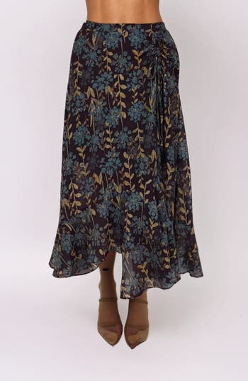 Melloday Organza Midi Skirt In Multi