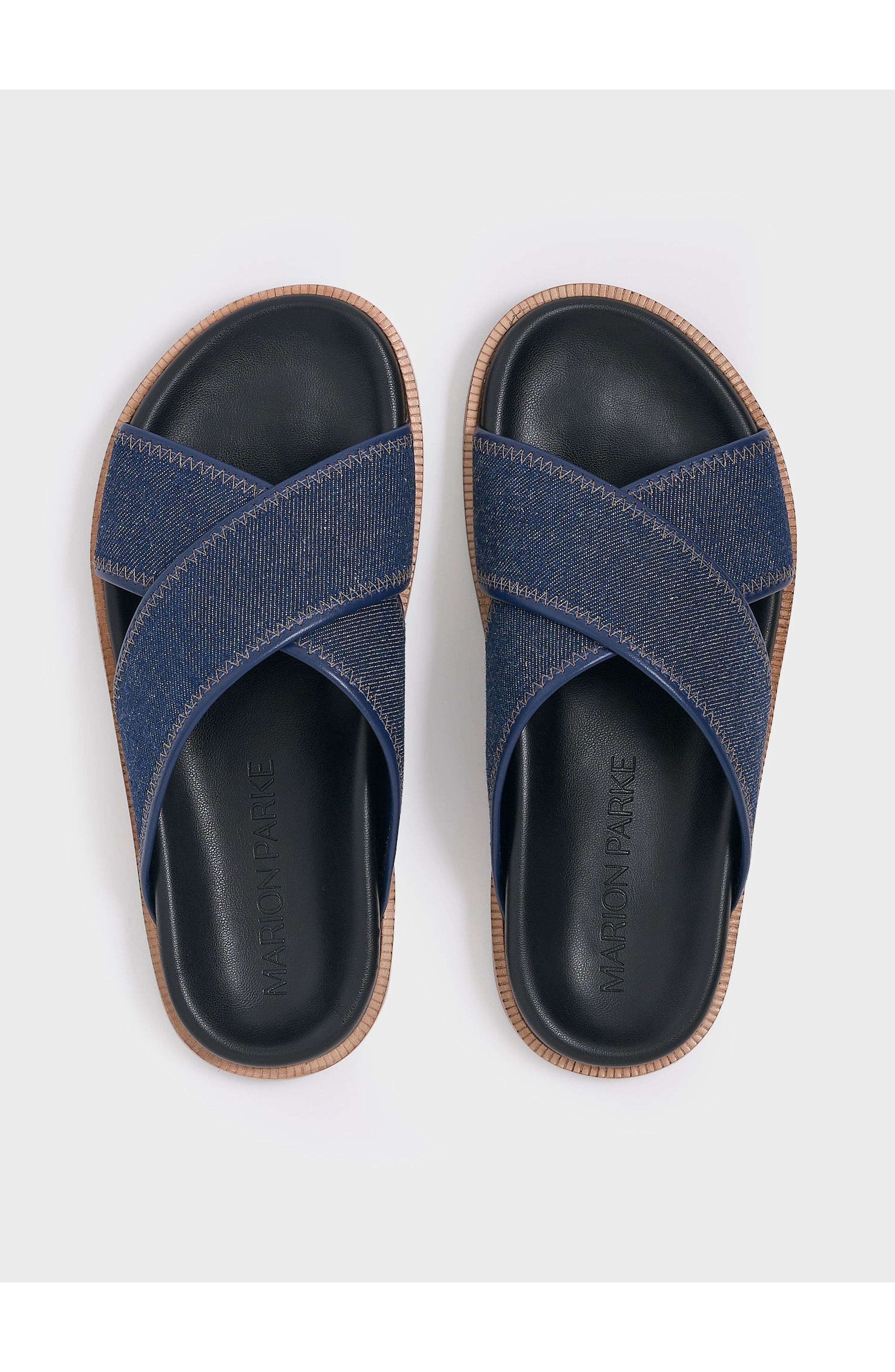 MARION PARKE Avery Molded Footbed | Denim, Alternate, color, Navy Denim