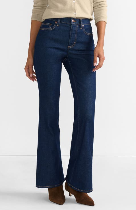 Denim High Rise Skinny Flare Jeans