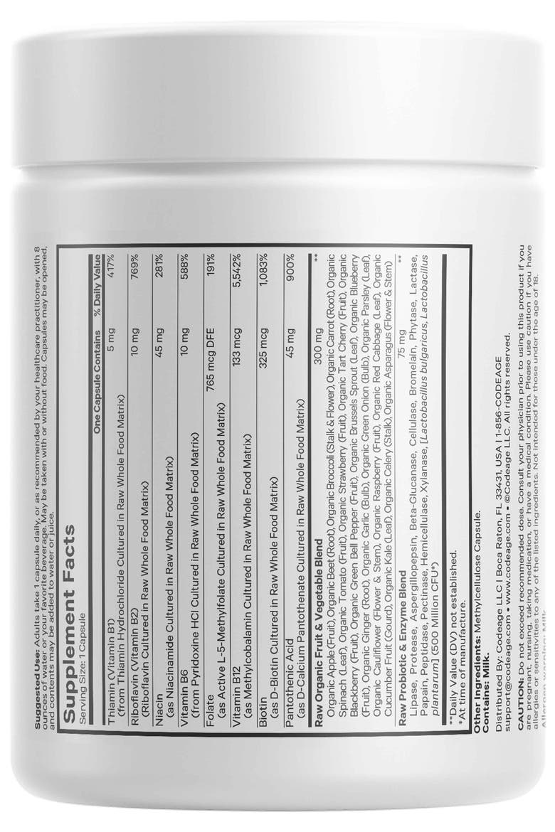 Raw Vitamin B-Complex Supplement, Alternate, color, White