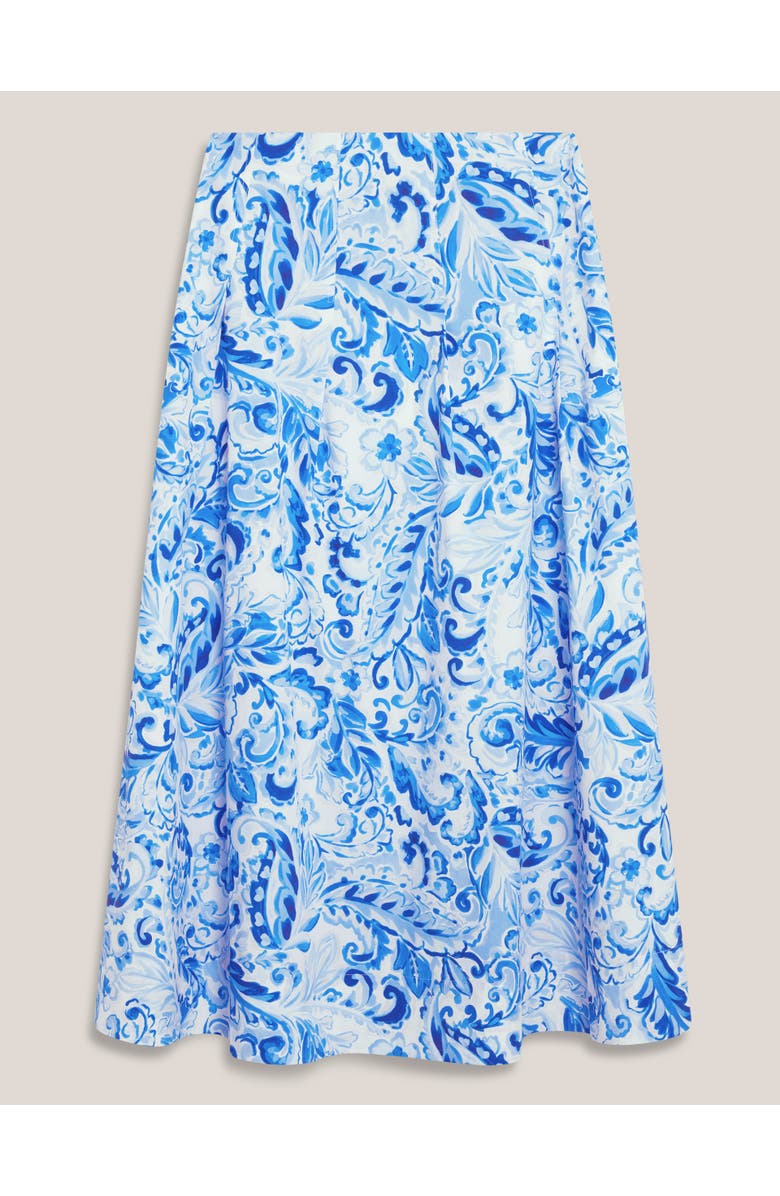 HOBBS LONDON Antonella Paisley Print Midi Skirt, Alternate, color, Bluemulti