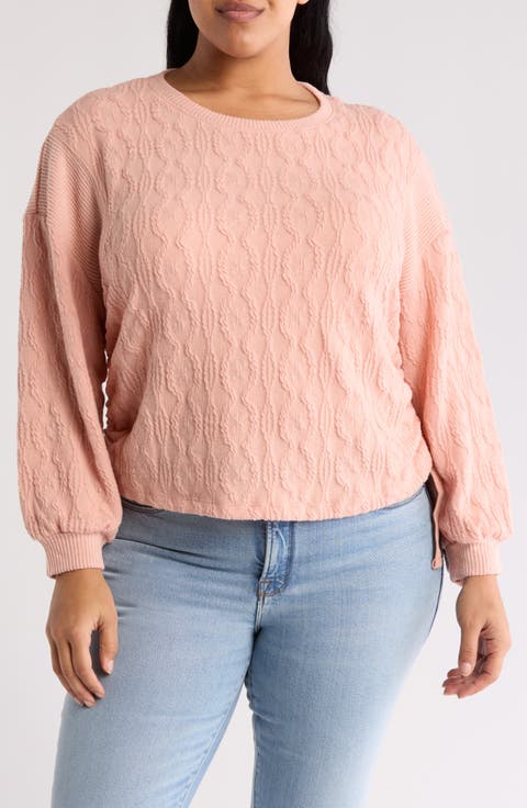 Ruched Side Tie Pullover (Plus)