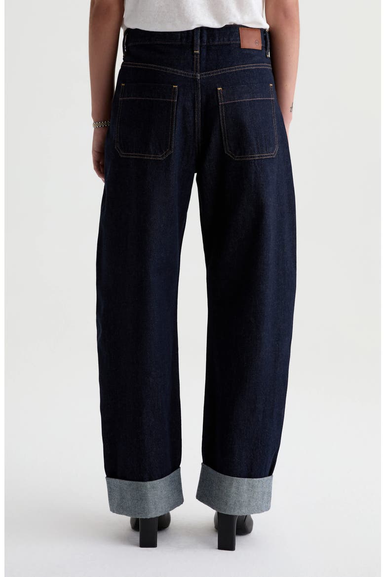 Mercer Cuffed High Waist Barrel Jeans, Alternate, color, SQUAW VALLEY
