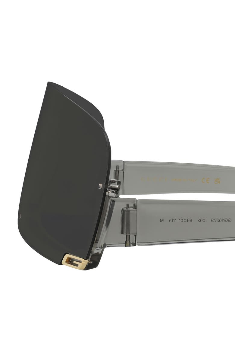 Gucci 99mm Shield Sunglasses, Alternate, color, Grey Grey Silver