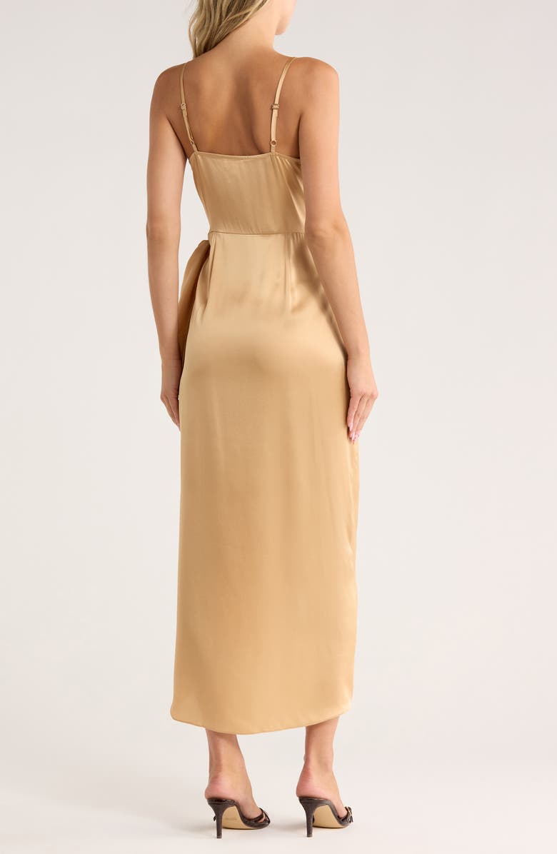 L'AGENCE Amilia Silk Wrap Maxi Dress, Alternate, color, Latte
