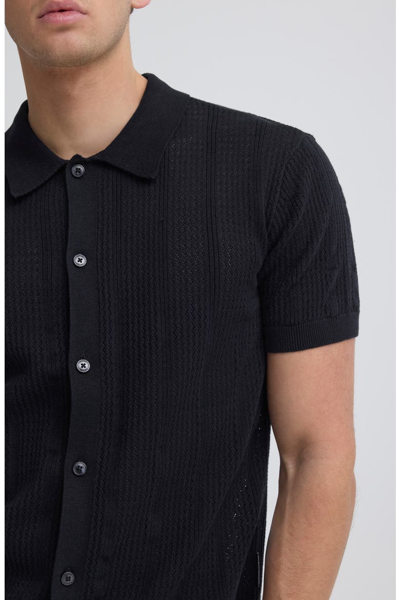Short Sleeve Cotton Cardigan Sweater, Alternate, color, DARK NAVY