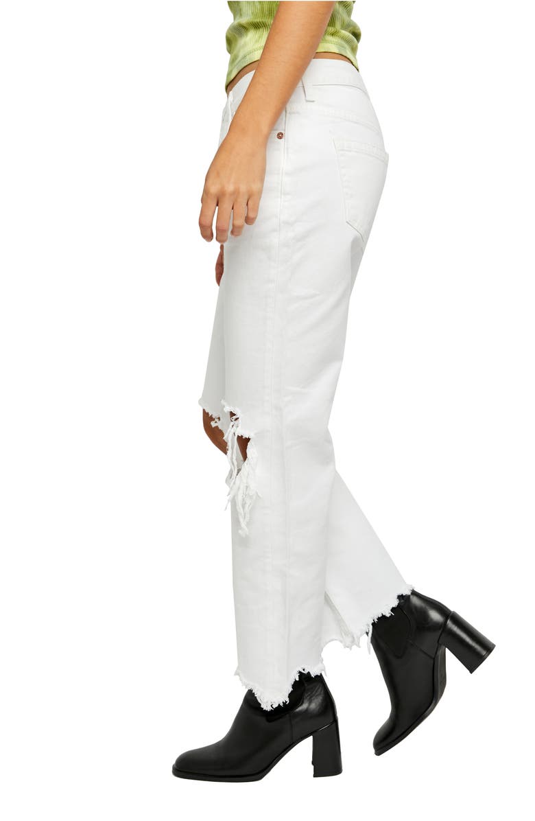 Free People We the Free Maggie Mid Rise Ripped Straight Leg Jeans, Alternate, color,