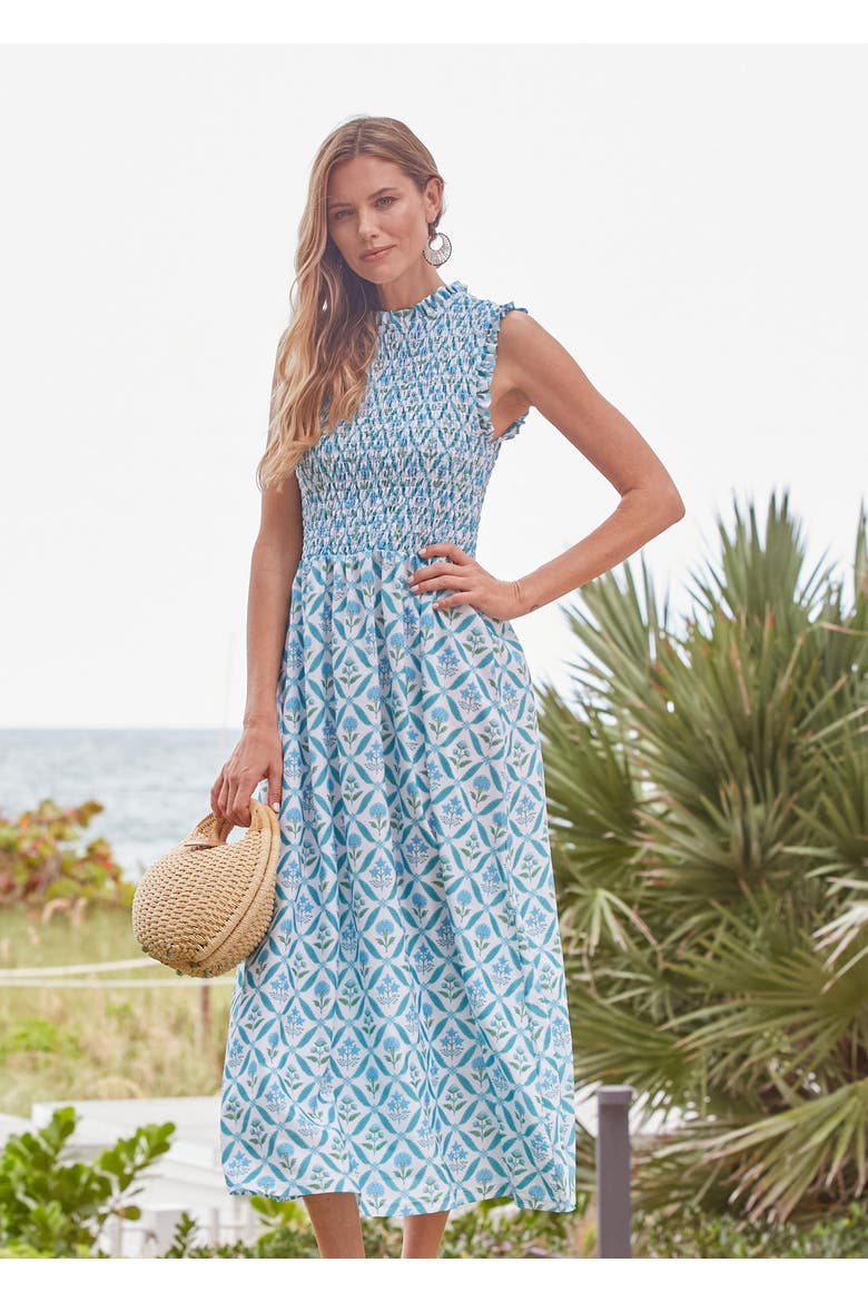 Smocked Maxi Dress, Alternate, color, Rosemary Beach