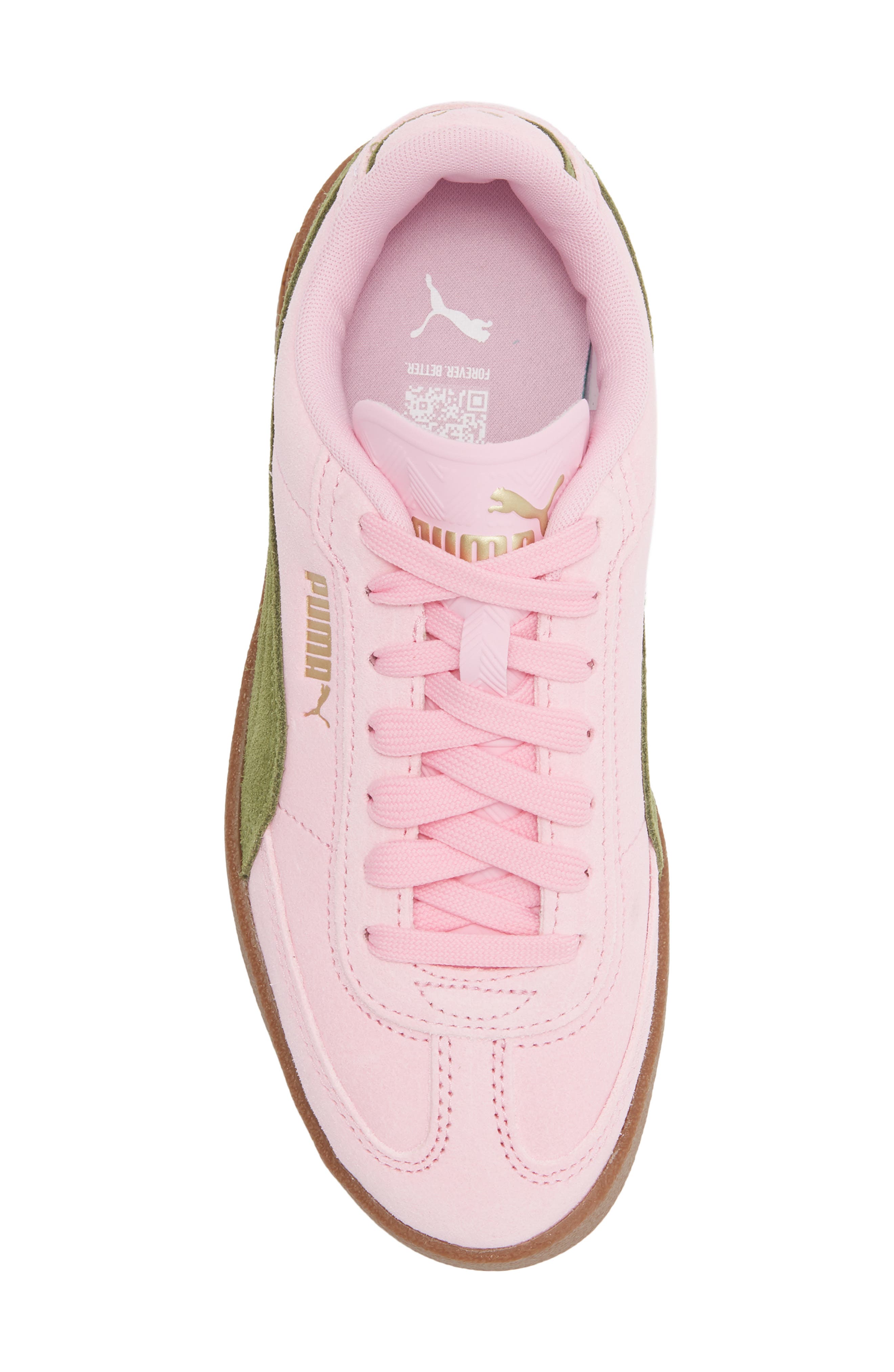 PUMA Club II Era Sneaker, Alternate, color, Pink Shimmer/ Olive Green