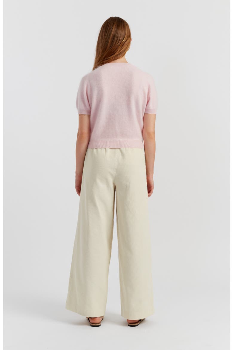 Brushed Cashmere Button-Front Knit Tee, Alternate, color, Peachy Pink