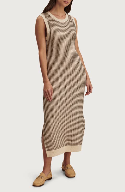 Sadia Sleeveless Cotton Midi Sweater Dress
