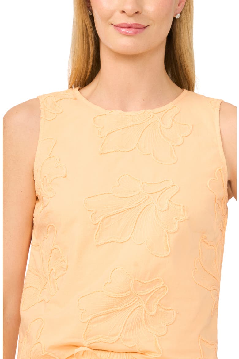 Floral Embroidered Sleeveless Top, Alternate, color, APRICOT