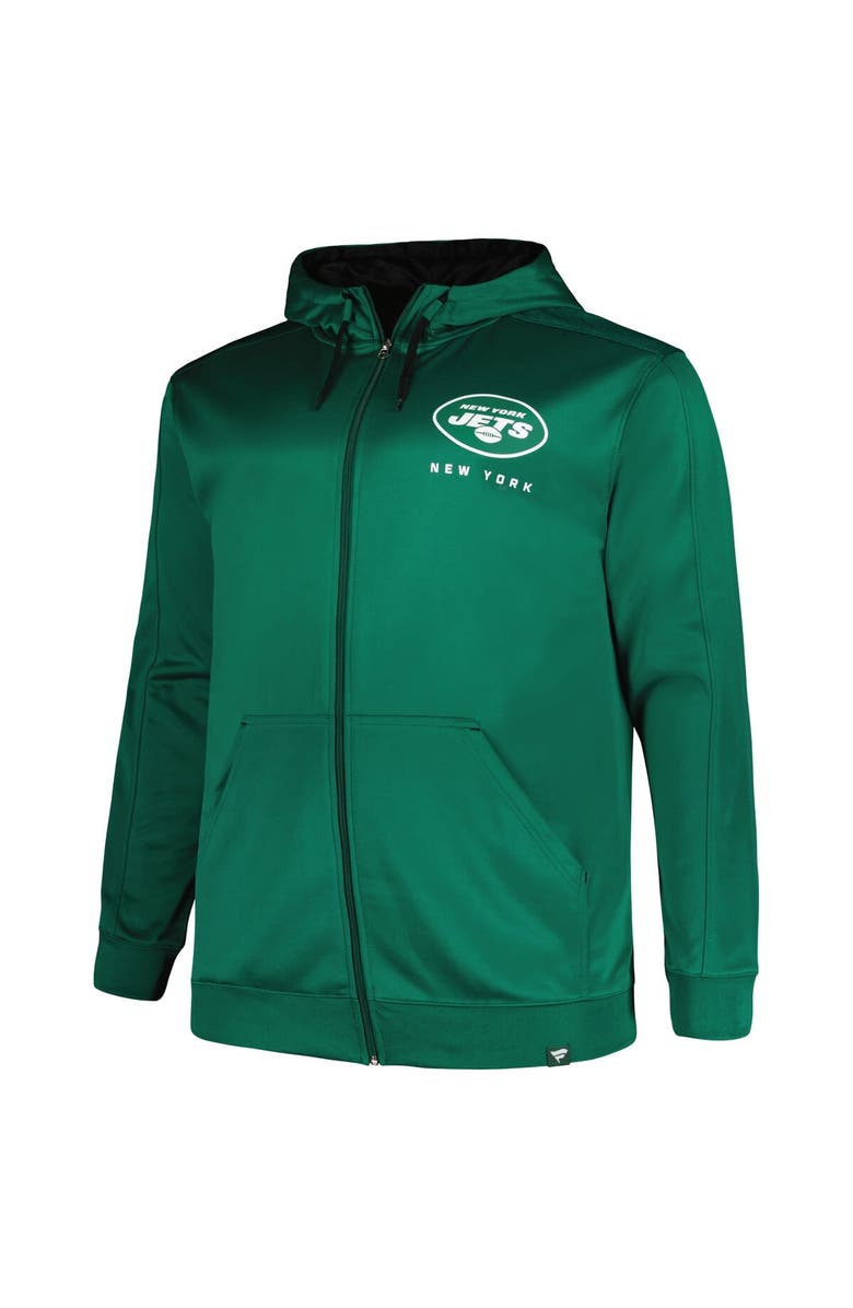 PROFILE Men's Profile Green New York Jets Big & Tall Defender Full-Zip Hoodie, Alternate, color, 