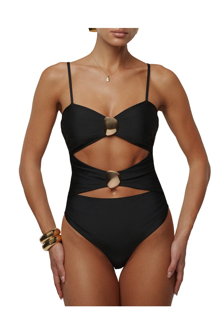 Aura Embellished Bodysuit, Main, color, Black