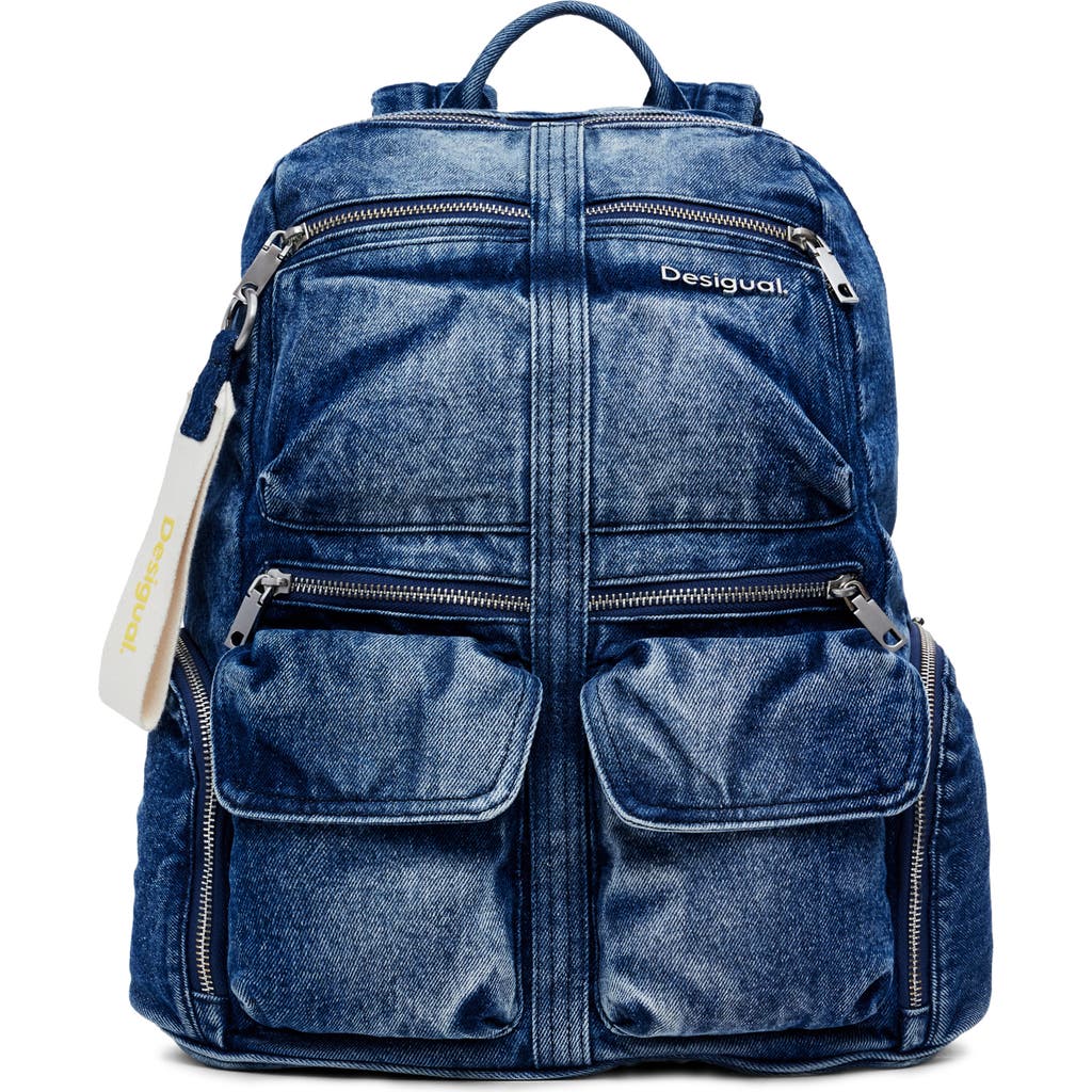 Desigual Denim L Backpack In Blue