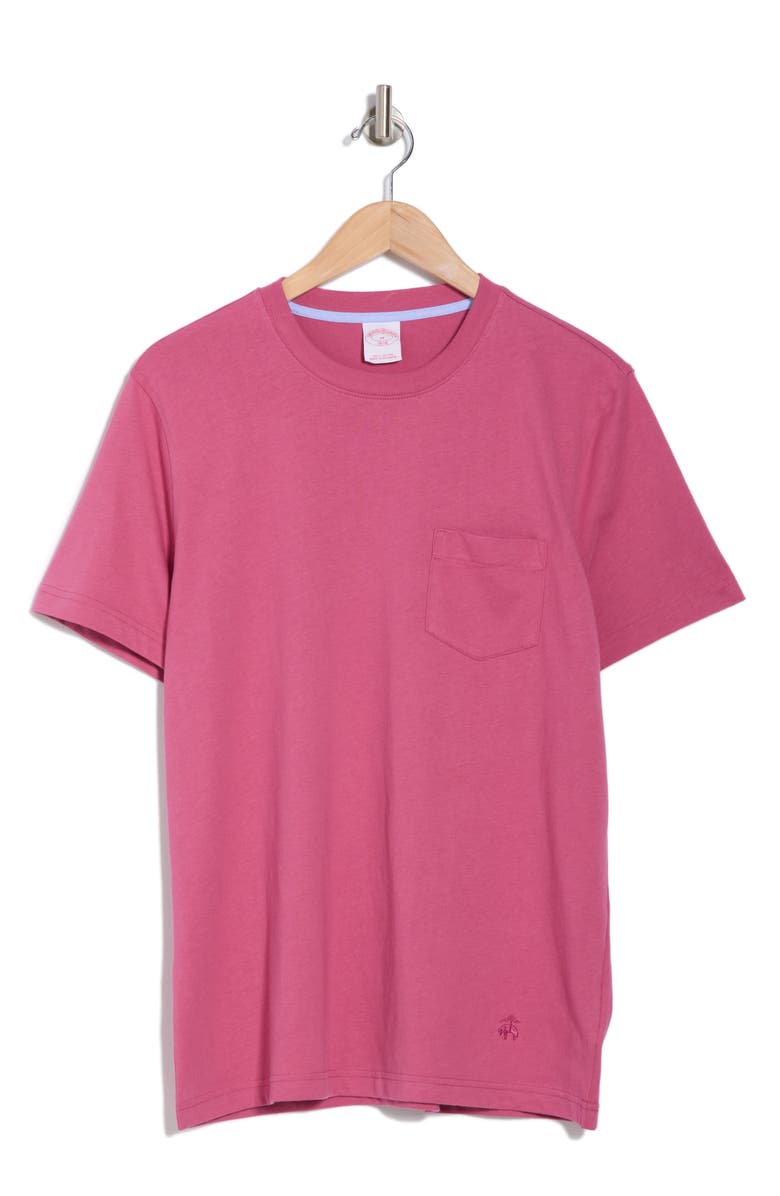 Brooks Brothers Cotton Jersey Pocket T-Shirt, Alternate, color, Red Violet