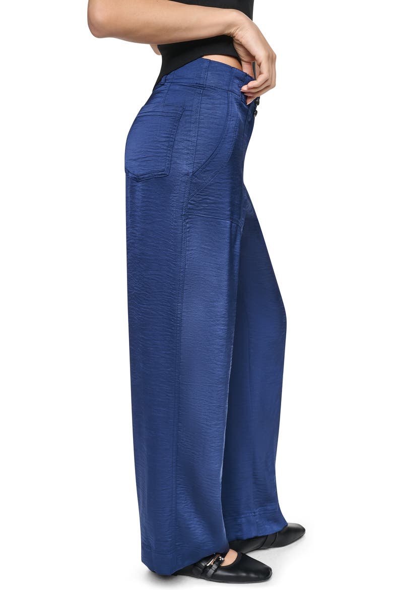Wide Leg Glazed Pants, Alternate, color, INTREPID BLUE