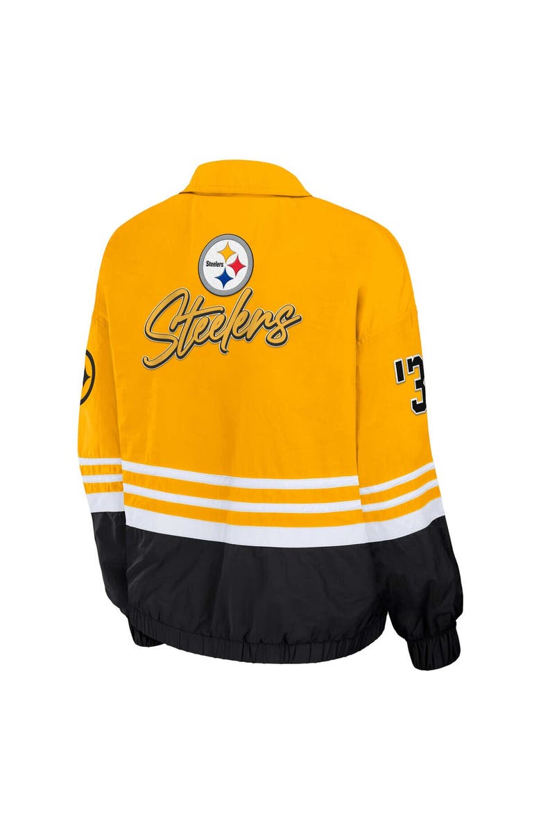 WEAR by Erin Andrews Women's WEAR by Erin Andrews Gold Pittsburgh Steelers Vintage Throwback Windbreaker Full-Zip Jacket, Alternate, color, Gold