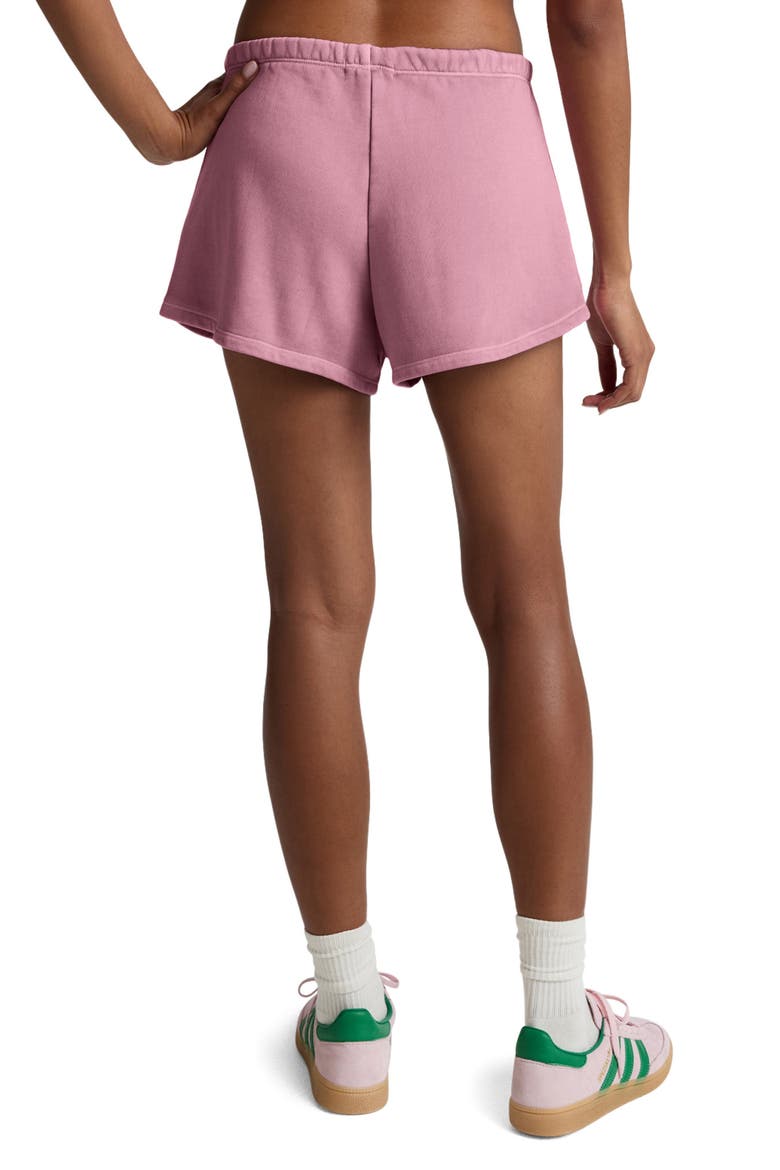 Fade Out Sweat Shorts, Alternate, color, WASHED RICH RASPBERRY