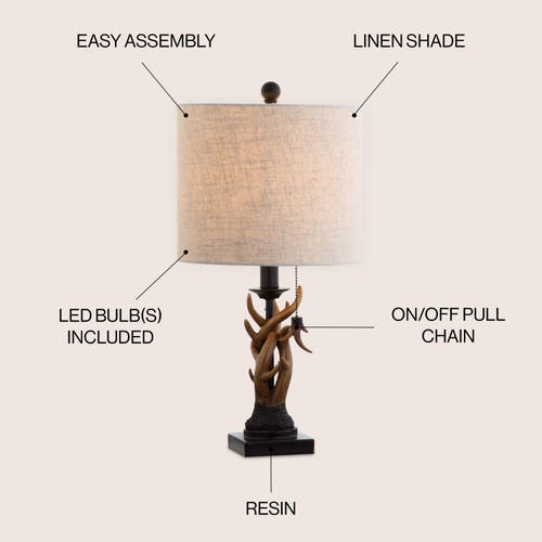 Jonathan Y Designs Gaston 20.5in Resin Mini Table Lamp In Black/brown