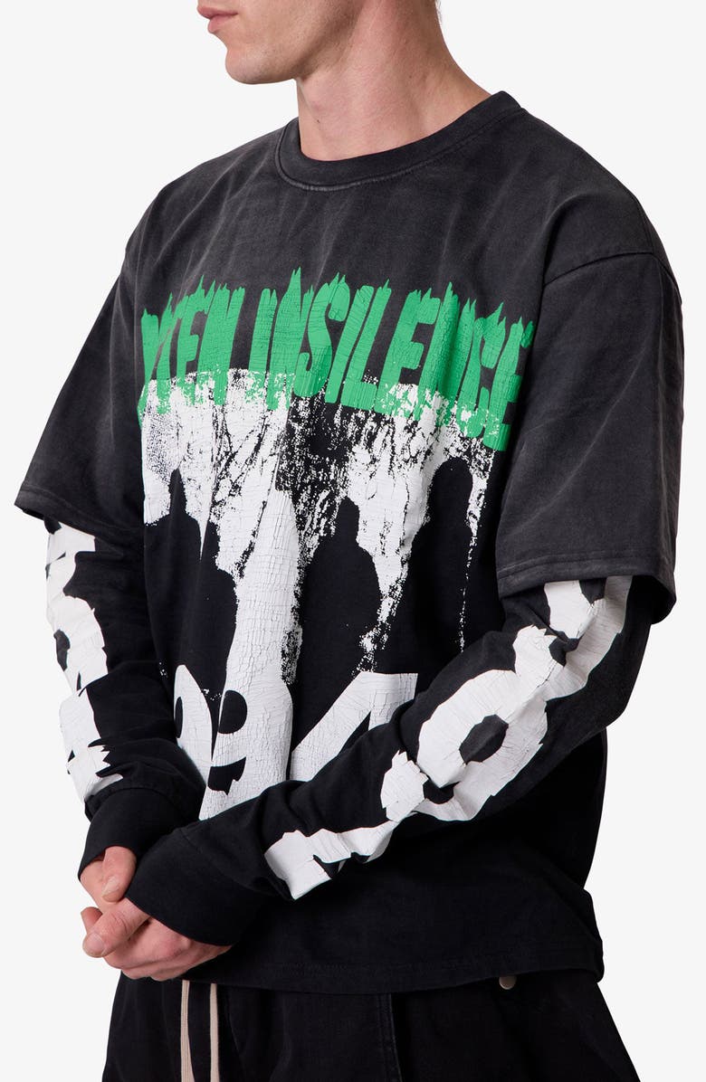 mnml Listen In Silence Layered Graphic T-Shirt, Alternate, color, 