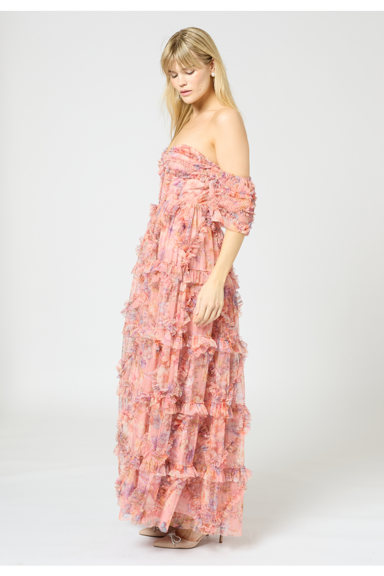 Ruffle maxi Dress, Alternate, color, MULTICOLOR