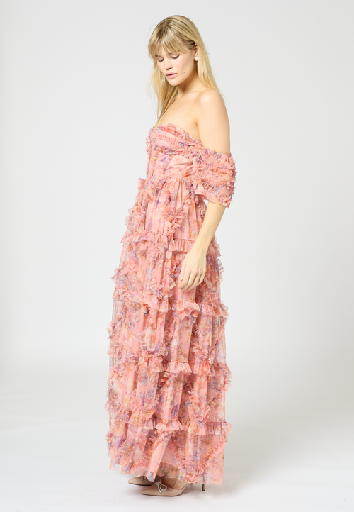 Beauut Ruffle Maxi Dress In Pink