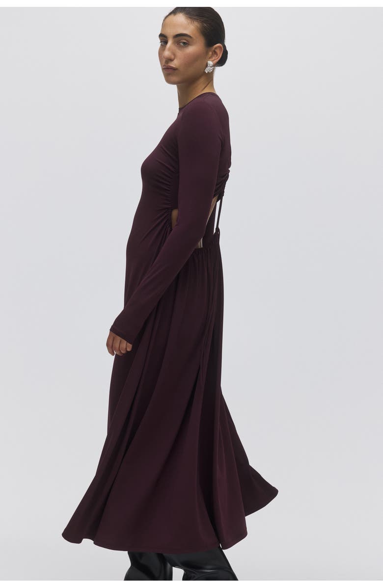 H&M Gathered Jersey Dress, Alternate, color, Burgundy