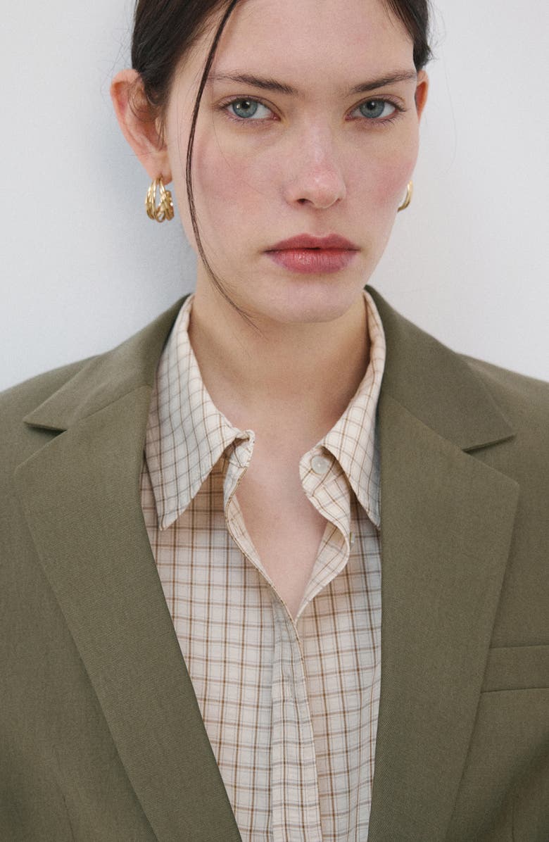 MANGO Americana Lisa One-Button Blazer, Alternate, color, Green