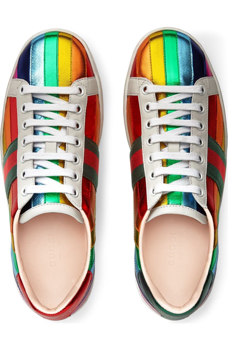 Gucci New Ace Rainbow Sneaker, Alternate, color,