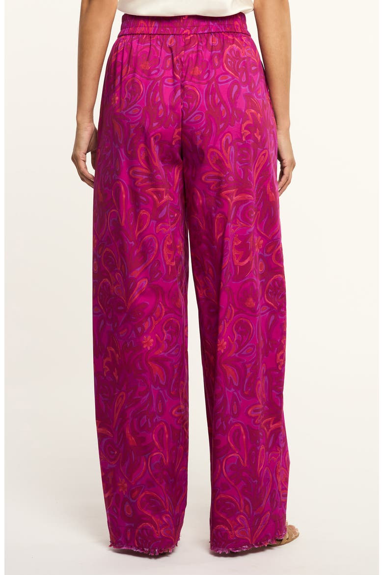 Ibbie Paisley Bloom Cotton Blend Pants, Alternate, color, PURPLE GARNET MULTI