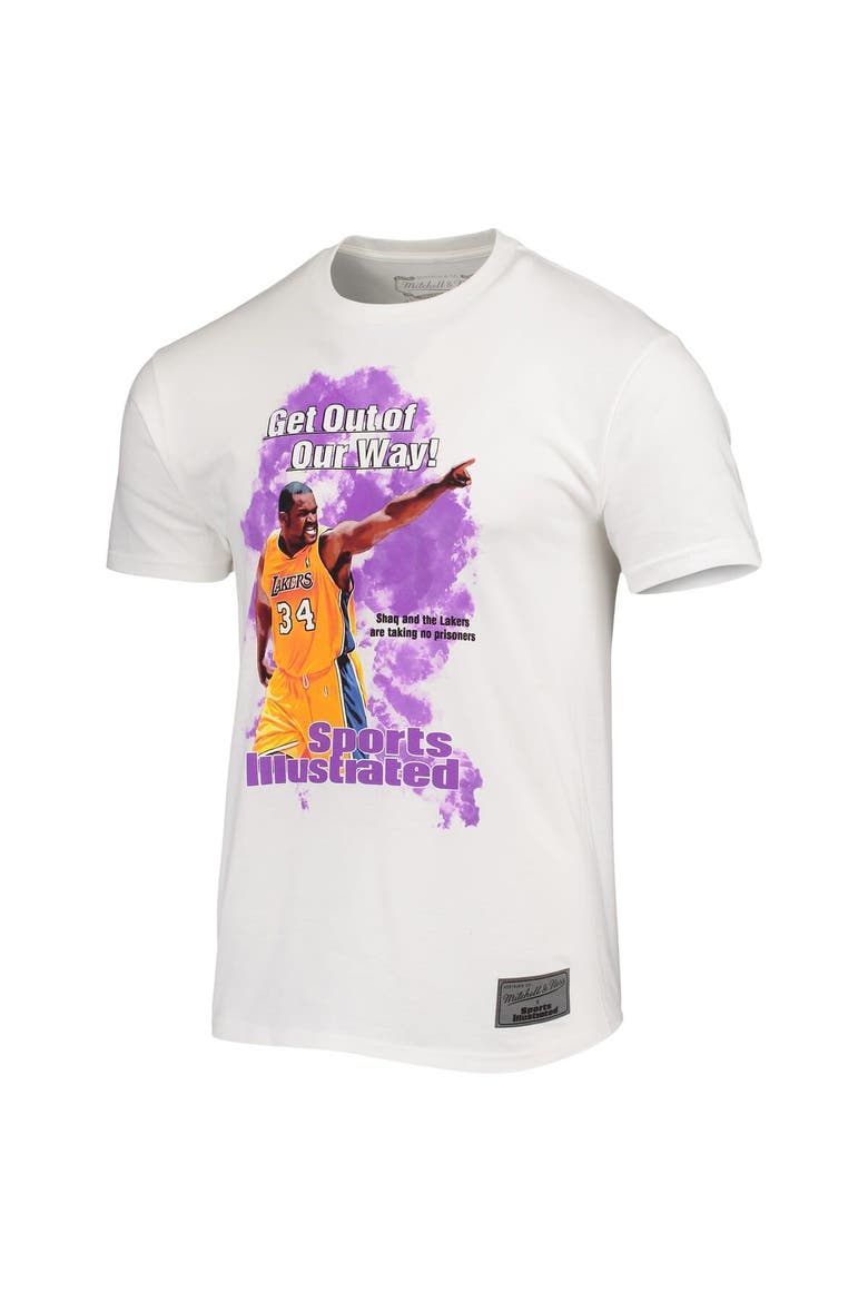 Men's Mitchell & Ness x Sports Illustrated Shaquille O'Neal White Los Angeles Lakers Player T-Shirt, Alternate, color, White