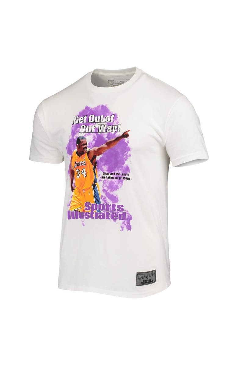 Mitchell & Ness Men's Mitchell & Ness x Sports Illustrated Shaquille O'Neal White Los Angeles Lakers Player T-Shirt, Alternate, color, 